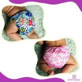 Washable & Reusable Baby Cloth Diaper With Adjustable Size Button (Set of 2)